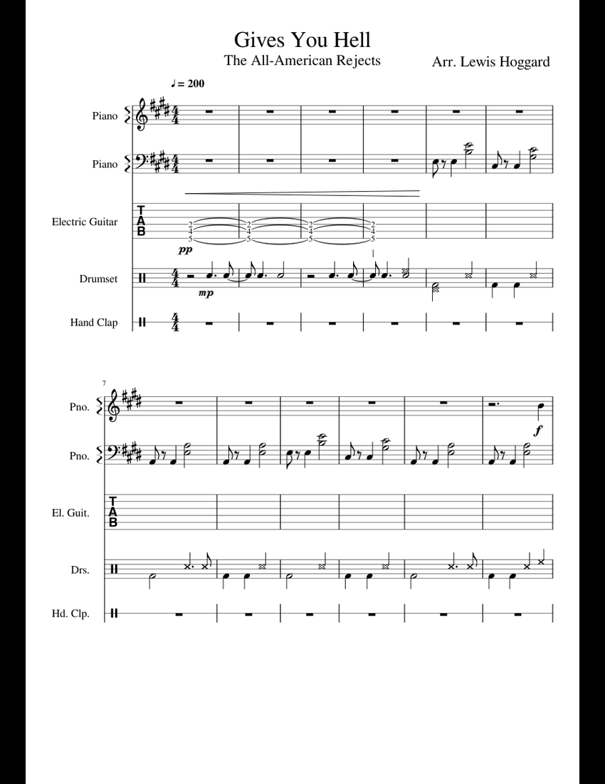 Gives You Hell sheet music for