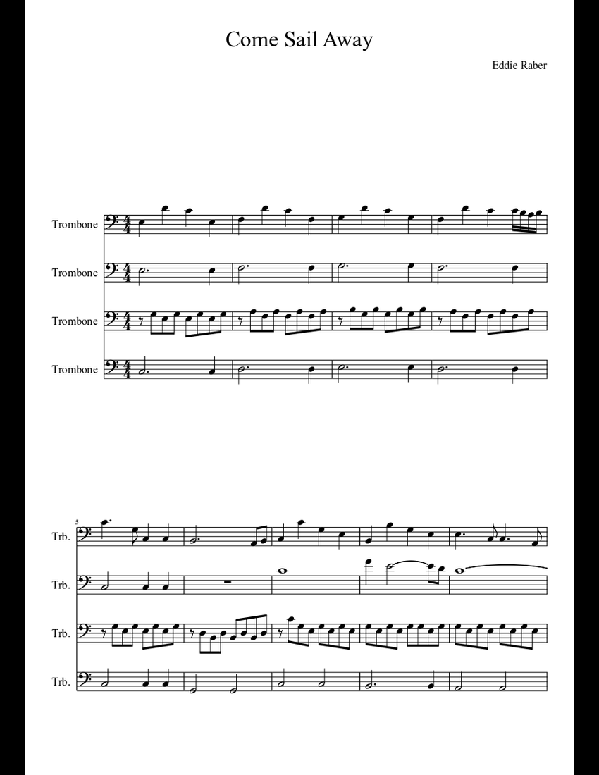 Come Sail Away sheet music download free in PDF or MIDI