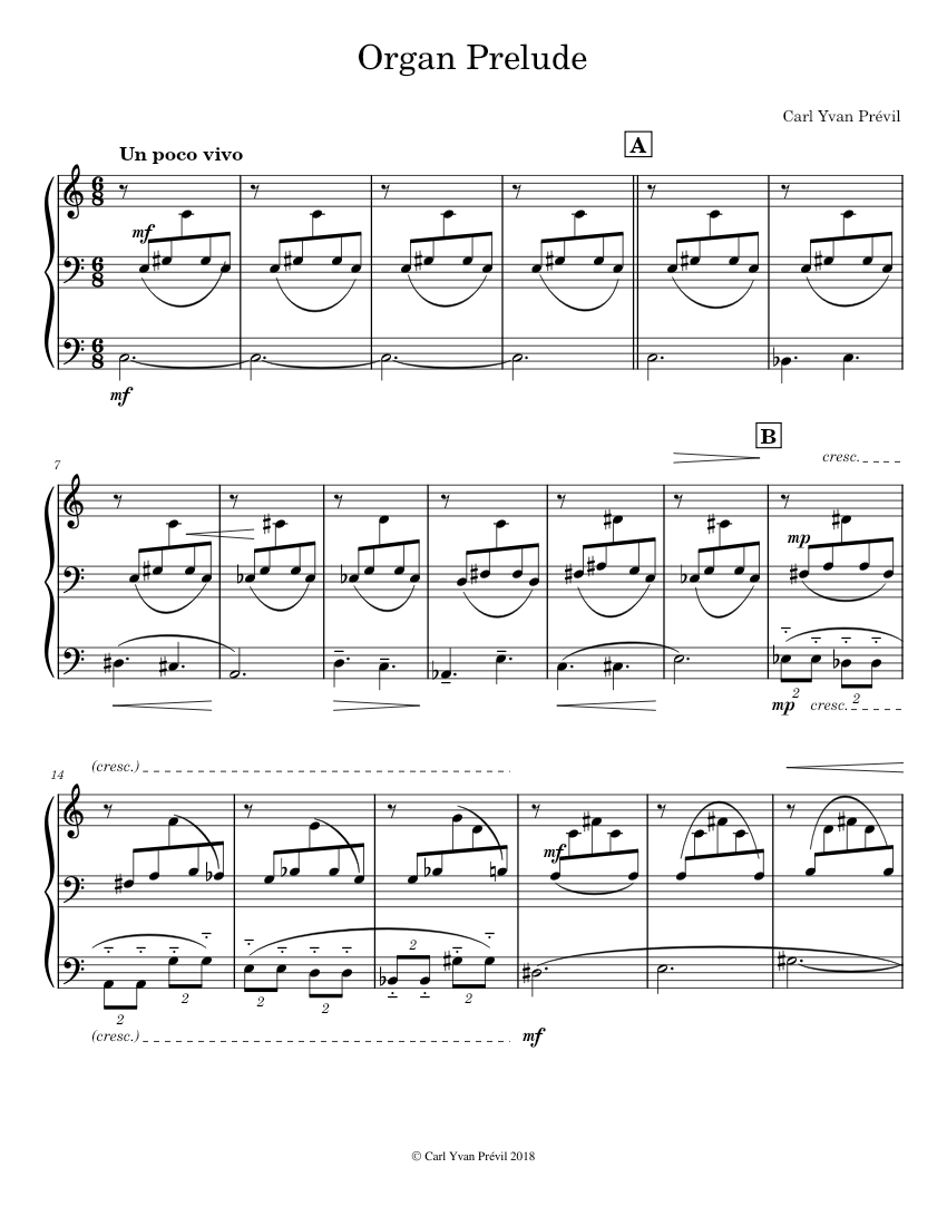 Organ Score Organ Prelude Sheet music for Organ (Solo) | Musescore.com