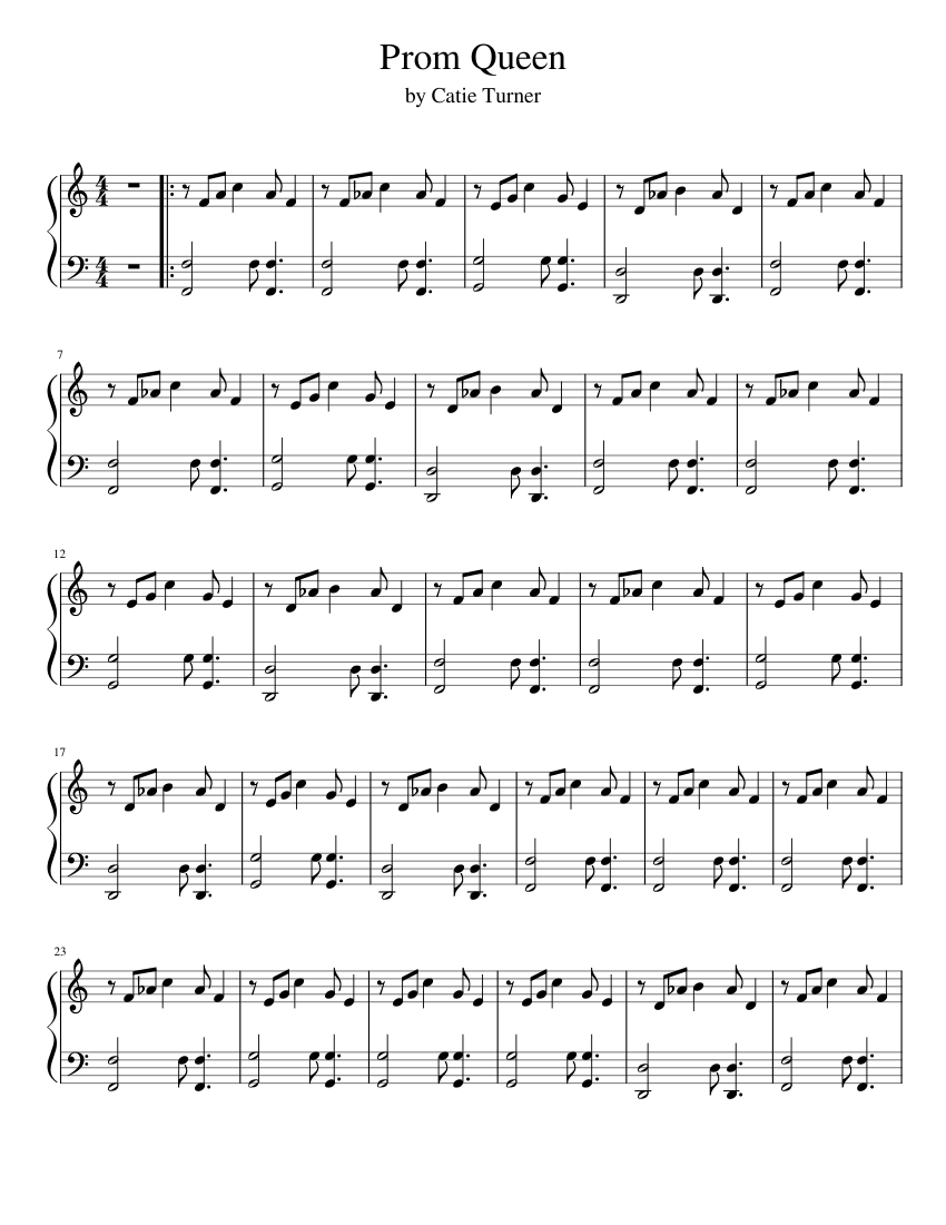 Prom Queen Sheet music for Piano (Solo) | Musescore.com