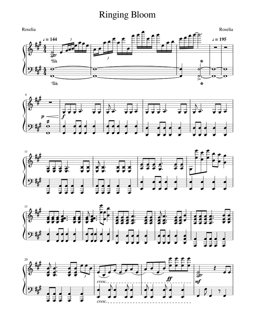 Ringing Bloom Sheet Music For Piano Solo Musescore Com