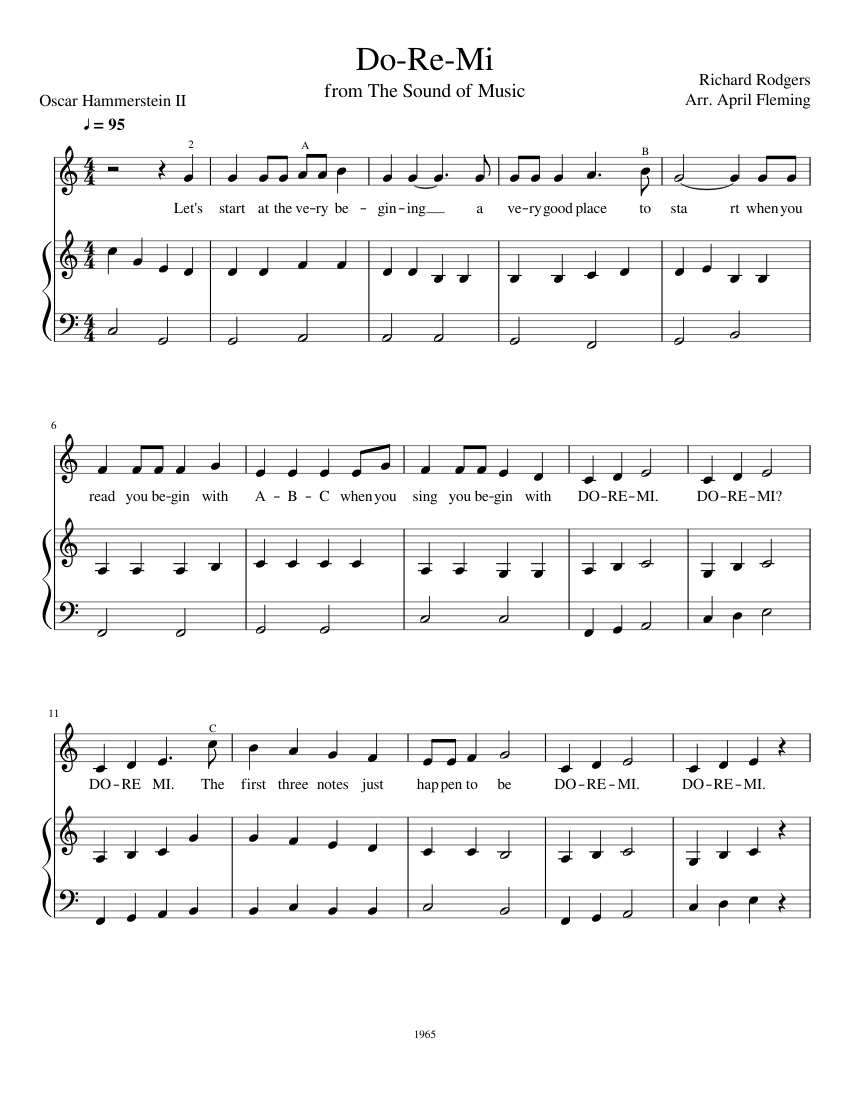 DoReMi Duet sheet music for Piano, Voice download free in PDF or MIDI