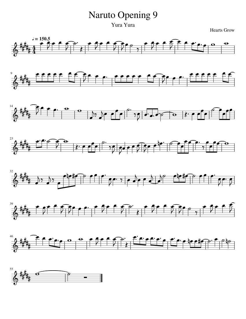 Naruto Opening 9 Sheet music for Flute (Solo)