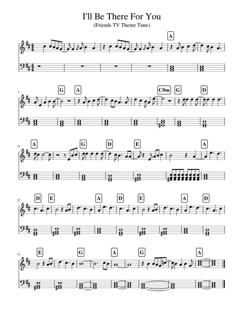 I Ll Be There For You Friends Theme Sheet Music For Piano Solo Musescore Com It was written by jon bon jovi and richie sambora. friends theme sheet music