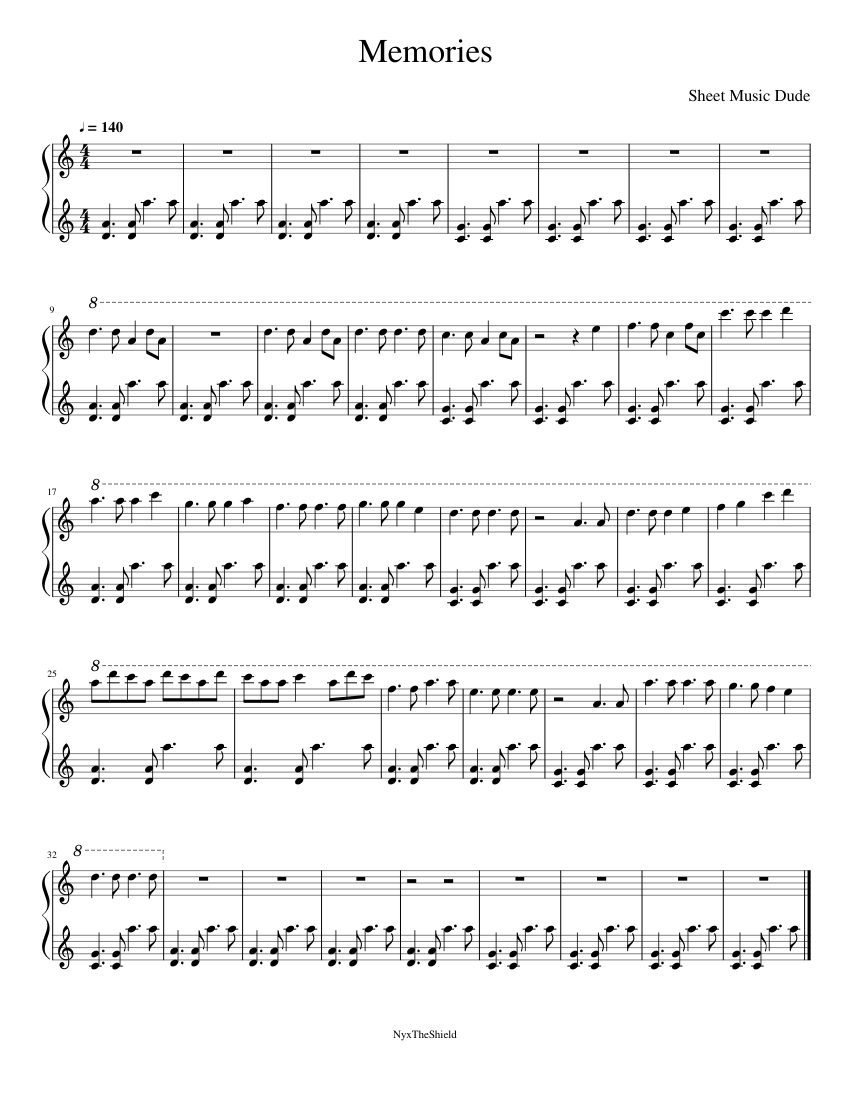 Memories Sheet music for Piano (Solo) | Musescore.com