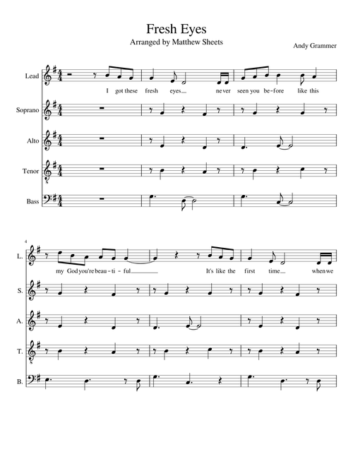 Fresh Eyes Sheet Music For Piano Mixed Quintet Musescore Com fresh eyes sheet music for piano mixed