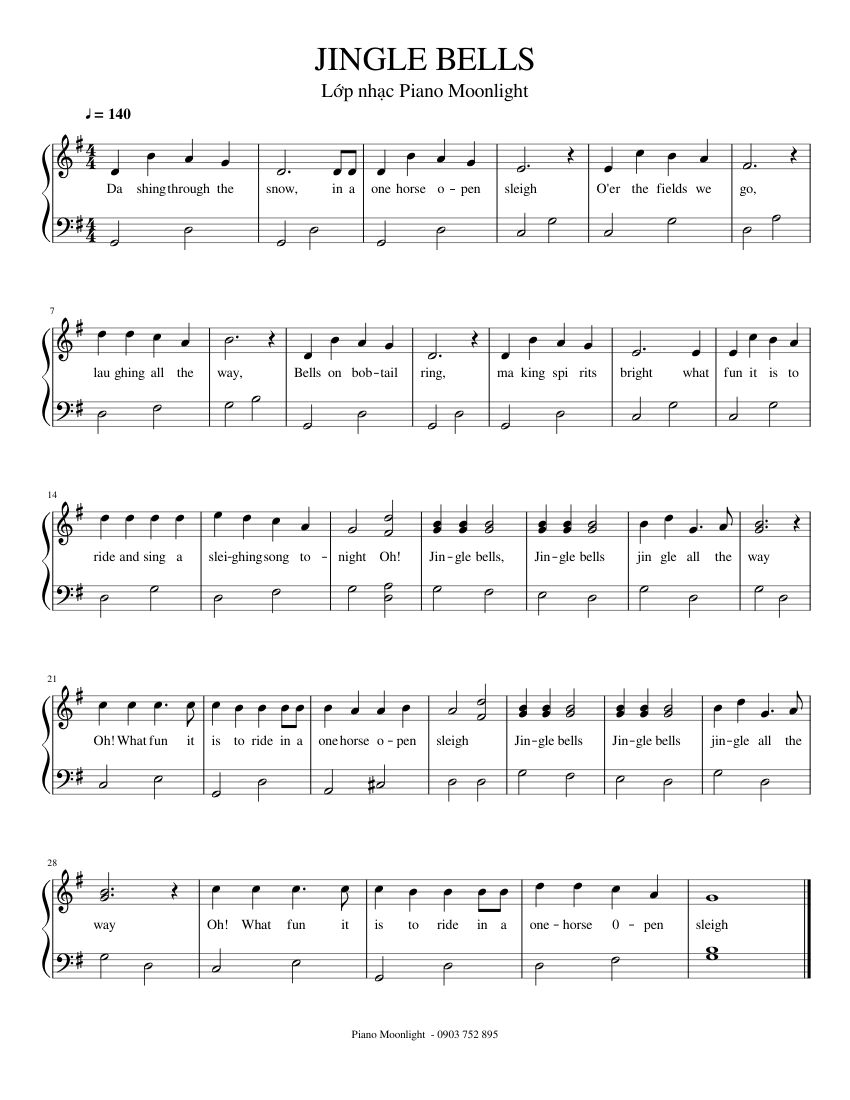 JINGLE BELLS Sheet music for Piano | Download free in PDF or MIDI