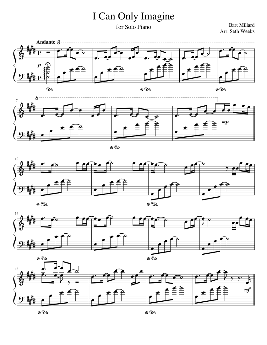 I Can Only Imagine sheet music for Piano download free in PDF or MIDI