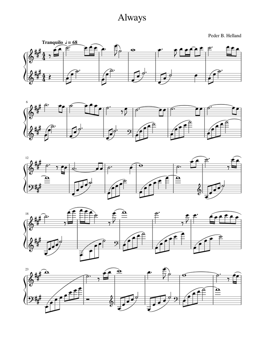 Always Sheet music for Piano | Download free in PDF or MIDI | Musescore.com