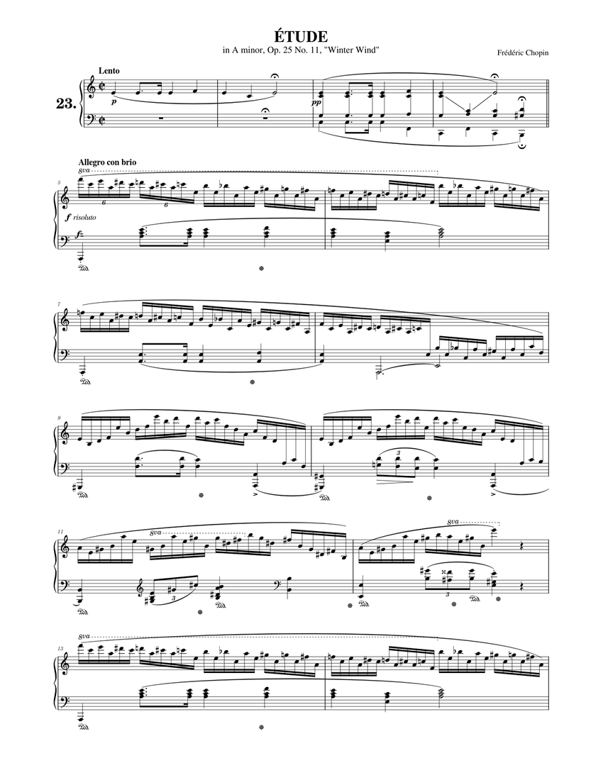 Chopin Etude Op 25 No 11 Winter Wind