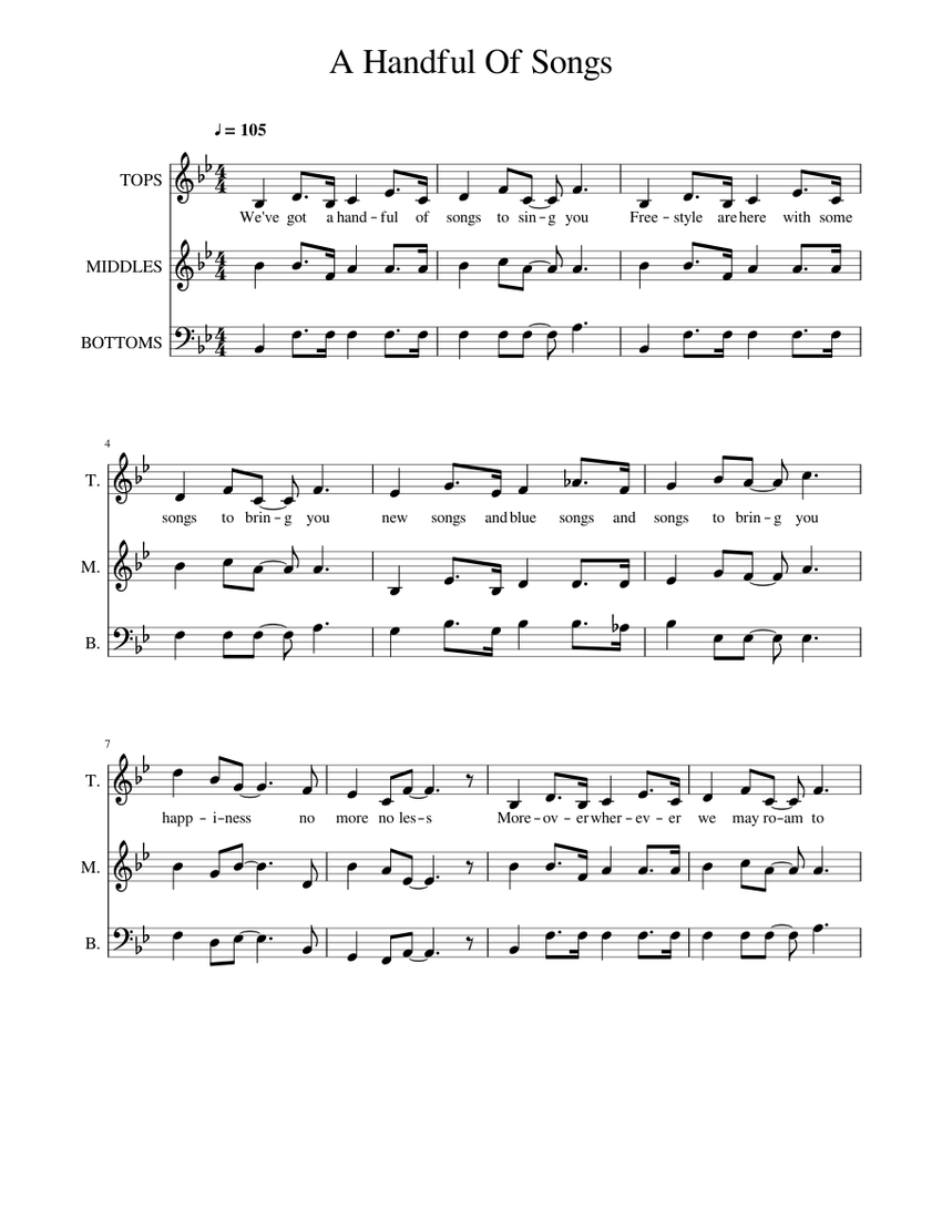 A Handful Of Songs Amended Sheet music for Piano | Download free in PDF ...