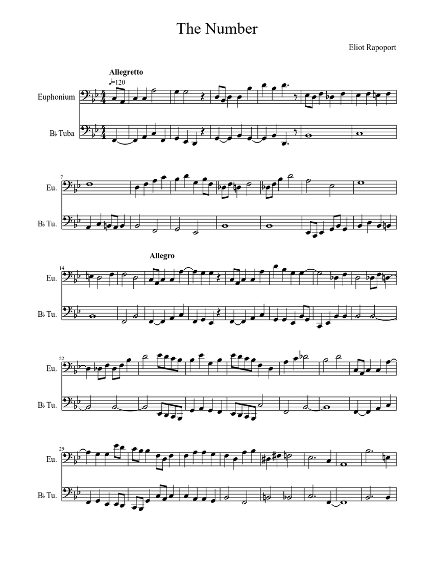 The Number Sheet music | Download free in PDF or MIDI | Musescore.com