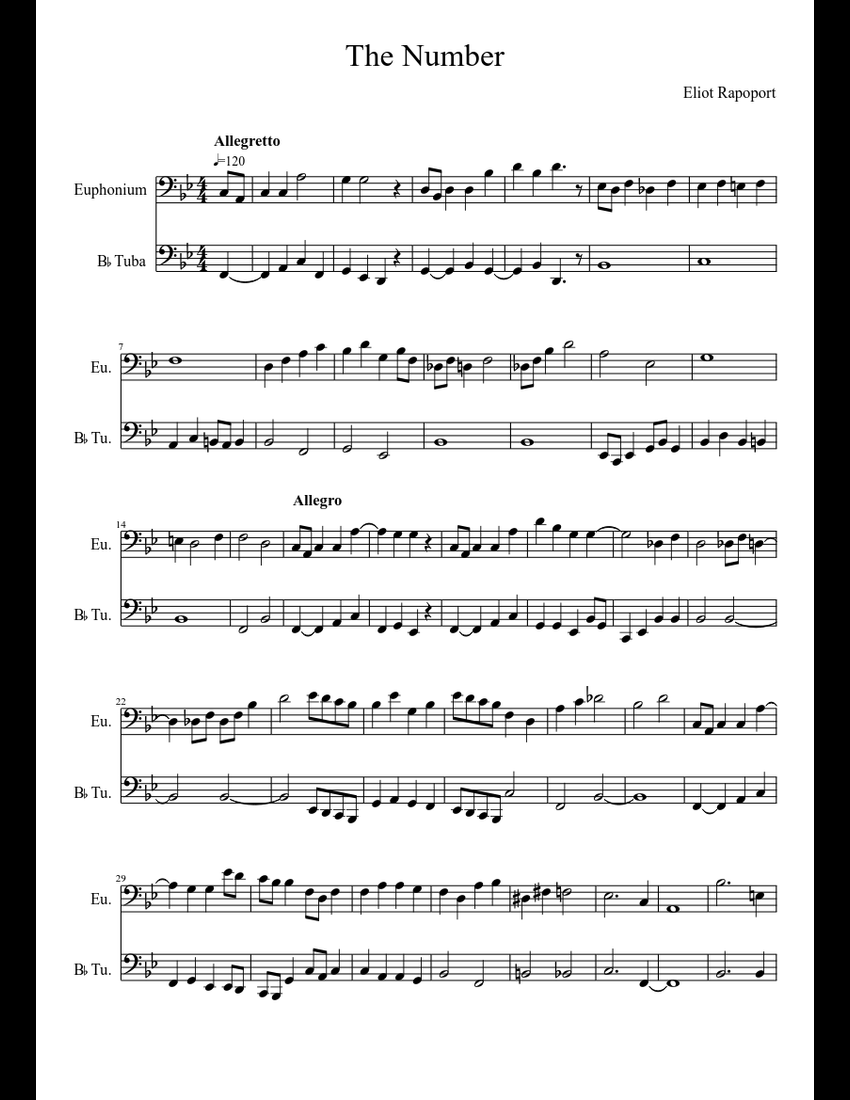 The Number sheet music download free in PDF or MIDI