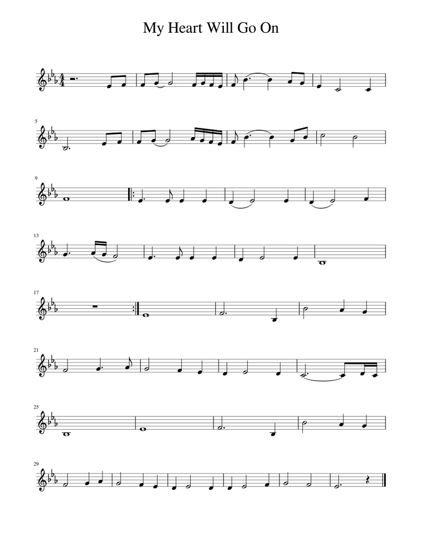 My Heart Will Go On Sheet music for Piano (Solo) | Musescore.com