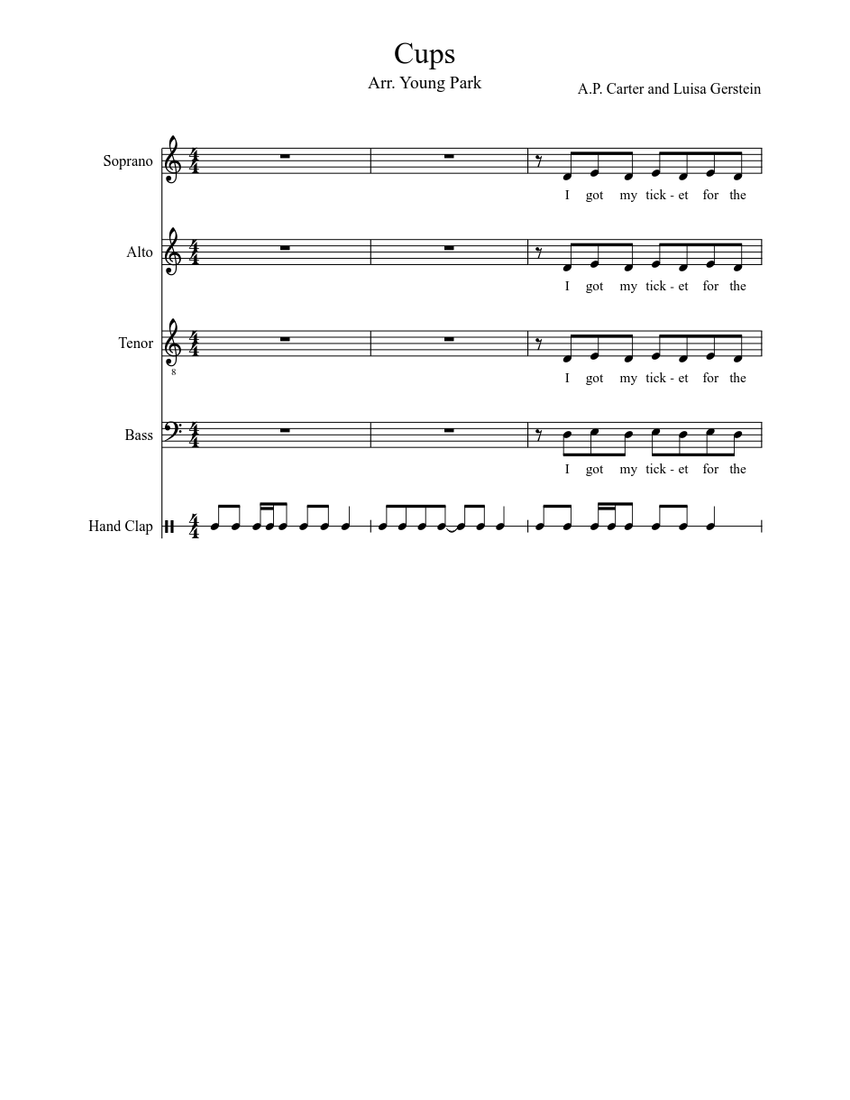 Cups Sheet music | Download free in PDF or MIDI | Musescore.com