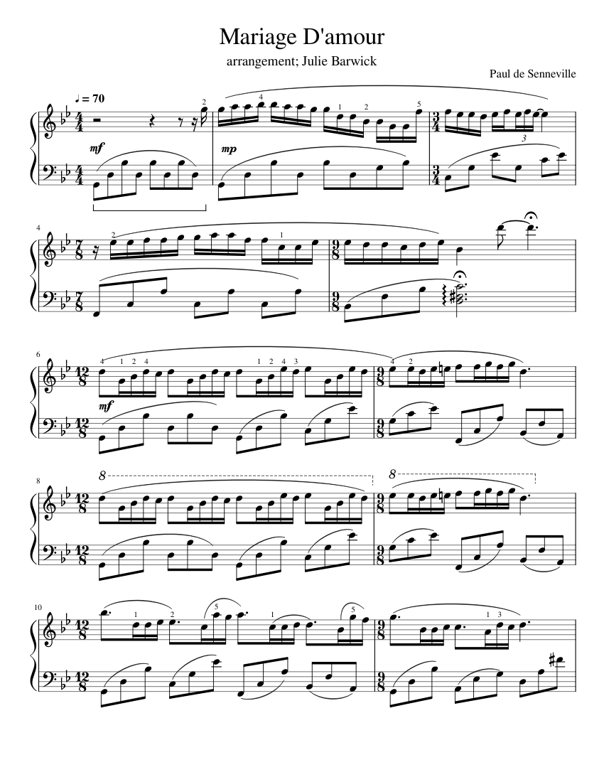 Mariage D amour sheet music for Piano download free in PDF or MIDI
