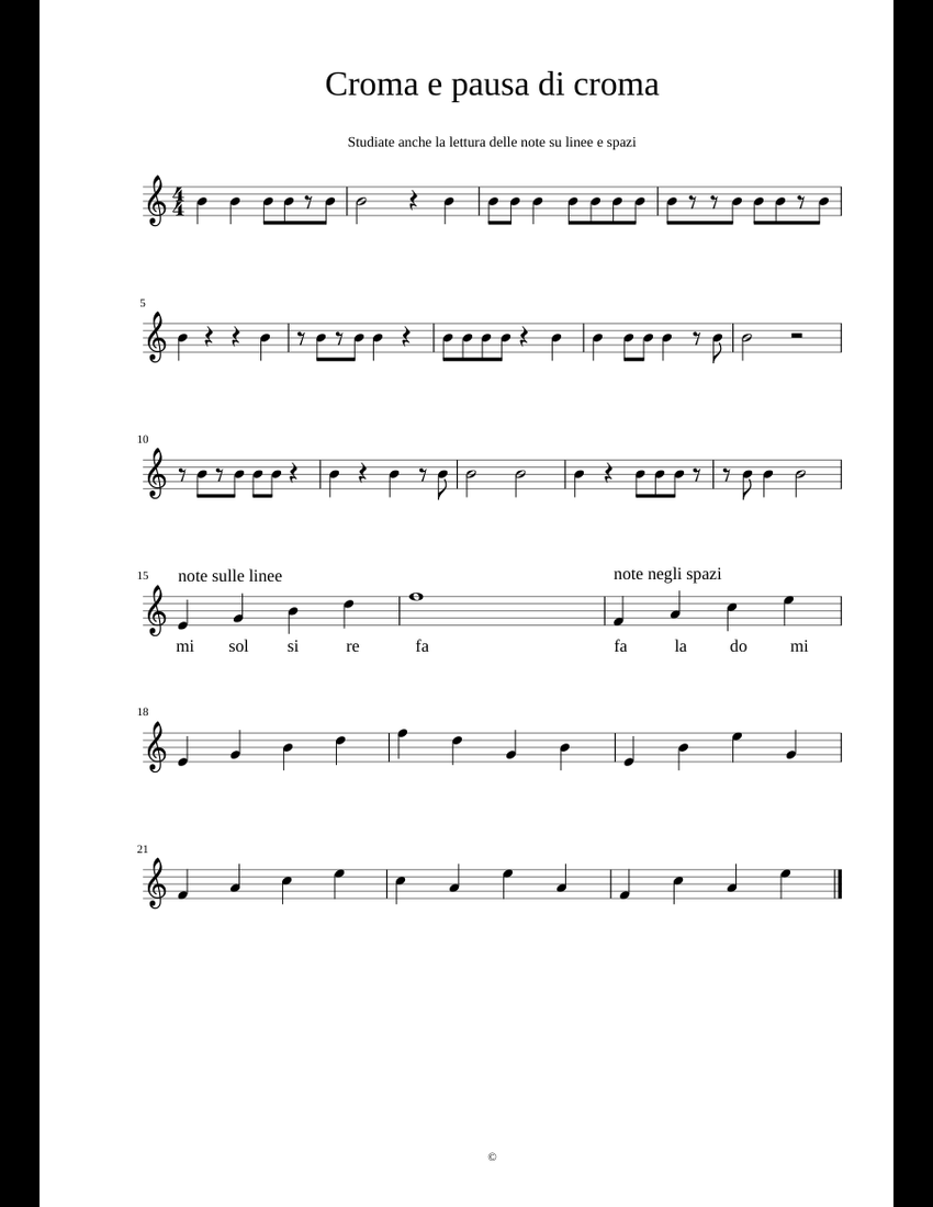 Croma E Pausa Di Croma Sheet Music For Piano Download Free In PDF Or MIDI Croma E Pausa Di Croma Sheet Music For Piano Download Free In PDF Or MIDI