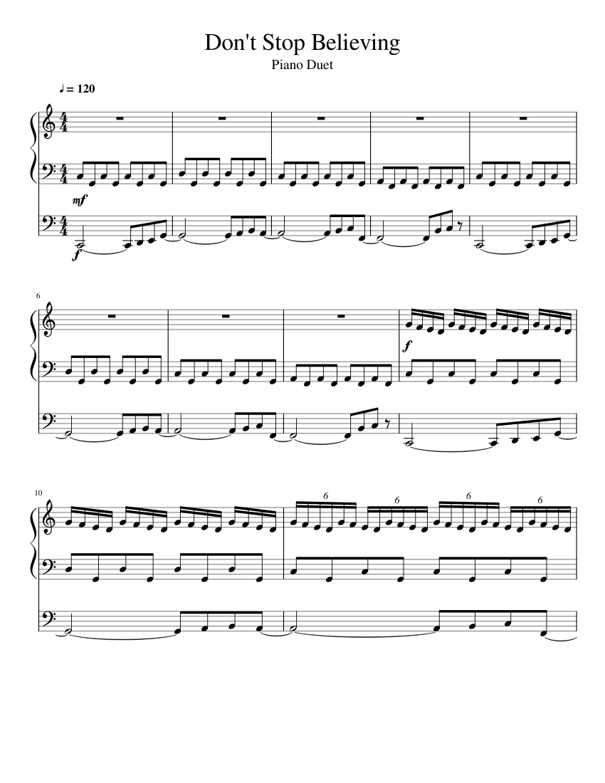 Don't Stop Believing Piano sheet music for Piano download free in PDF