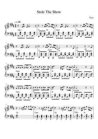 stole the show Sheet music free download in PDF or MIDI on Musescore.com