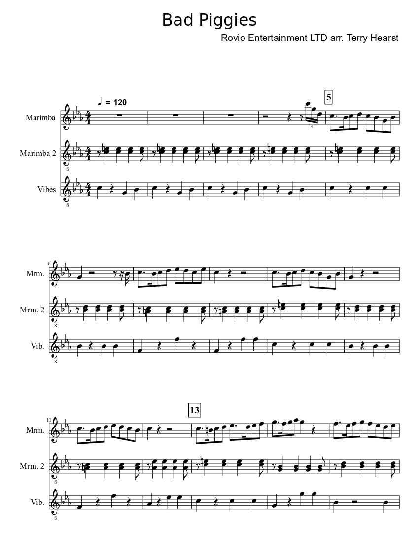 Bad Piggies sheet music download free in PDF or MIDI