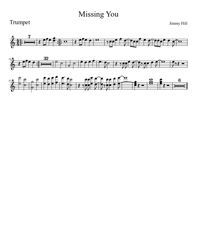 Missing You Trumpet Sheet Music Download Free In Pdf Or Midi - 