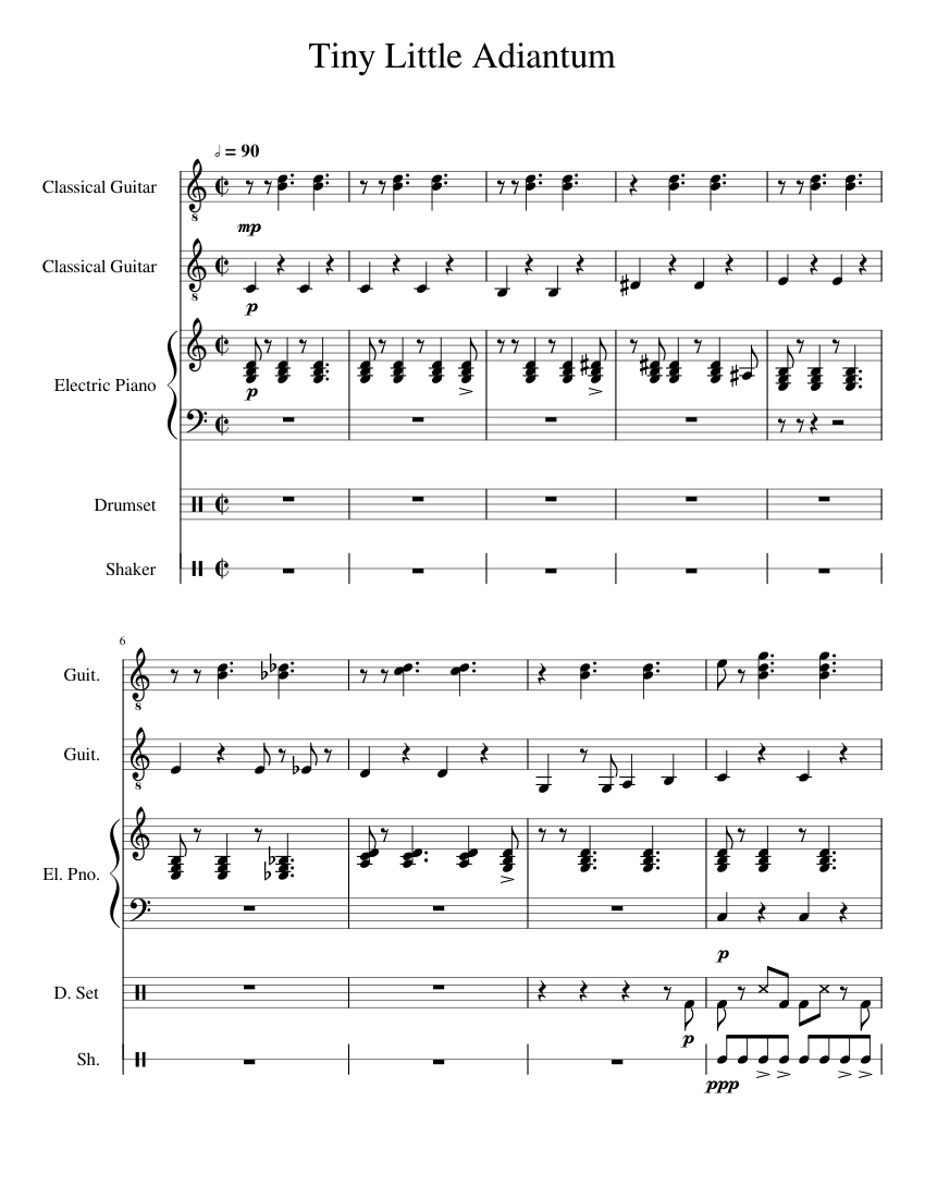 tiny-little-adiantum-sheet-music-for-drum-group-guitar-piano-mixed