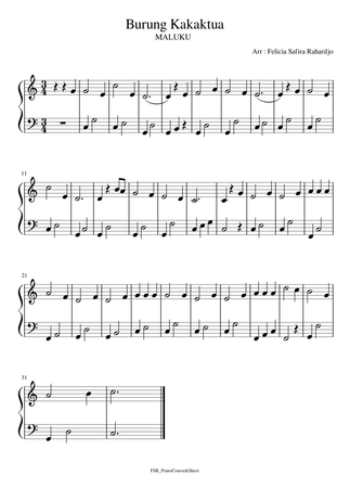 Burung Kakaktua Indonesian Traditional Song Sheet Music For Piano Solo Musescore Com
