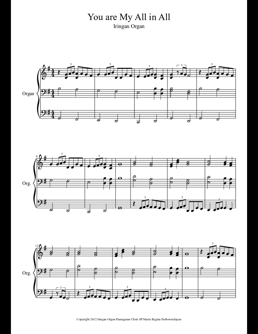 You are My All in All sheet music download free in PDF or MIDI