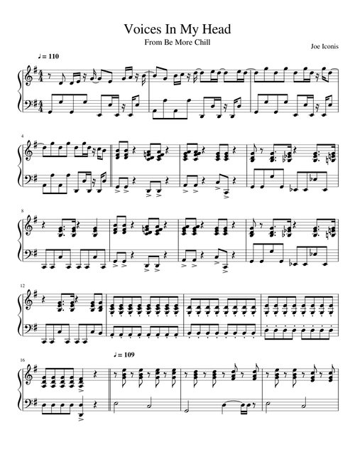 Voices In My Head Sheet Music For Piano Solo Musescore Com Voices in my head again beating me in a war i can't win i can hear them now trapped in a game inside my own skin and i don't know myself anymore they're pulling me under. voices in my head sheet music for piano
