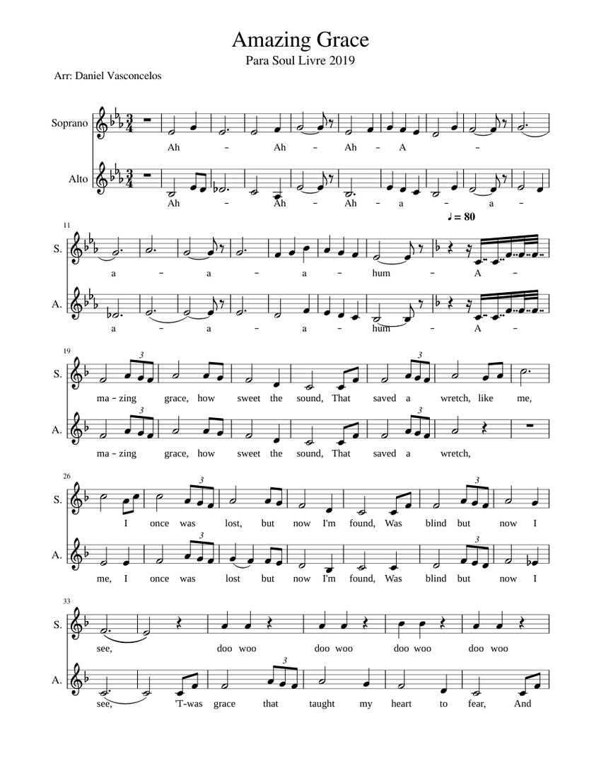 Amazing Grace Sheet music for Piano | Download free in PDF or MIDI