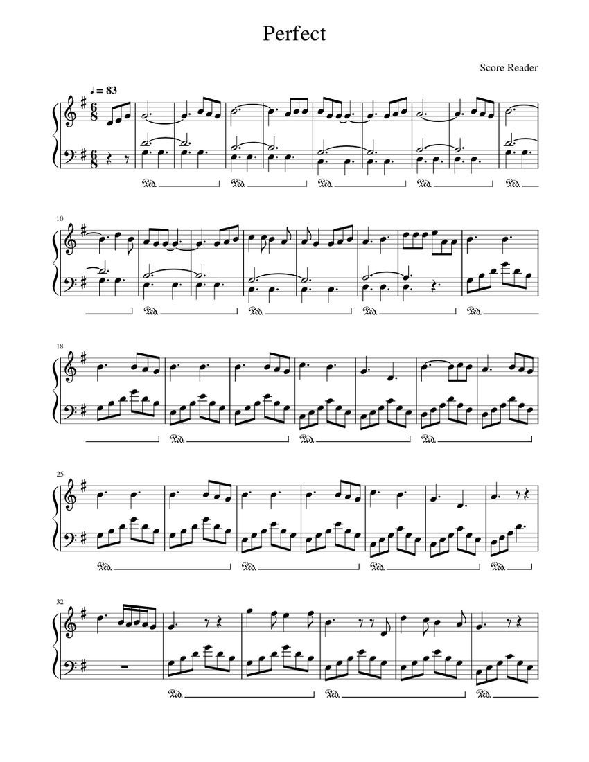 Perfect - Ed Sheeran Sheet music for Piano | Download free in PDF or