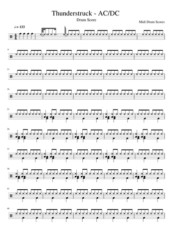 Acdc Sheet Music Free Download In Pdf Or Midi On Musescore Com