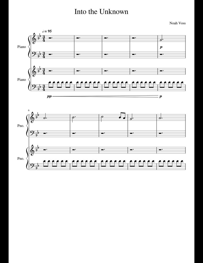 Into the Unknown sheet music for Piano download free in PDF or MIDI