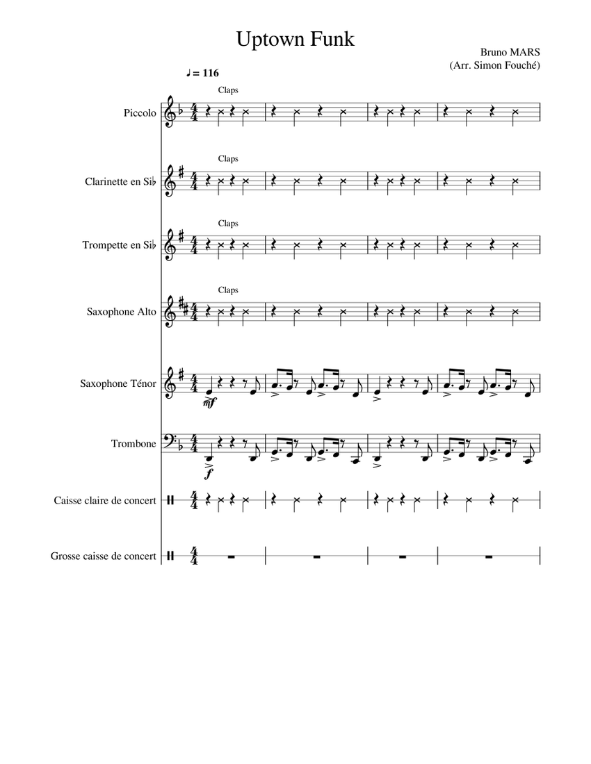 Uptown Funk (Brass & Woodwinds Ensembles) Sheet music for