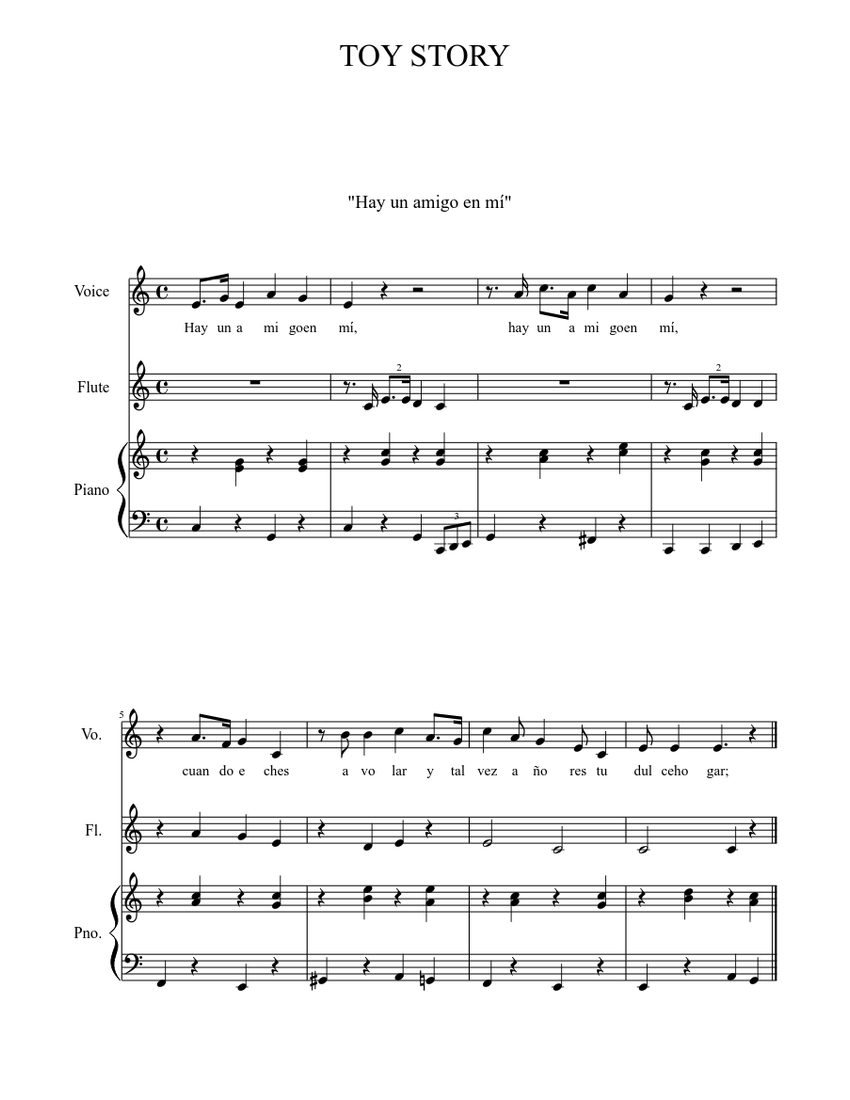 TOY STORY Sheet music Download free in PDF or MIDI