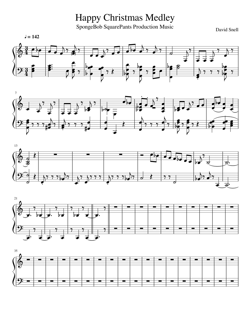 Happy Christmas Medley - Piano Transcript Sheet music for Piano