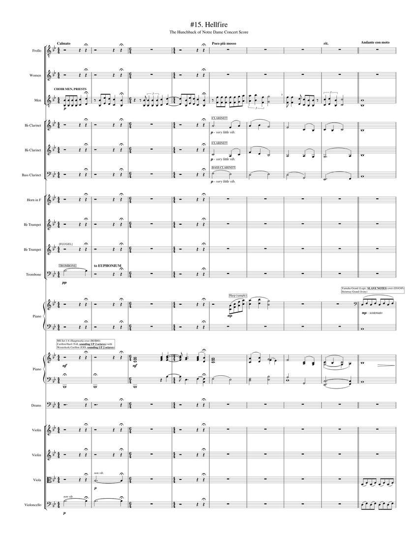 Hellfire Hunchback of Notre Dame Full Score sheet music for