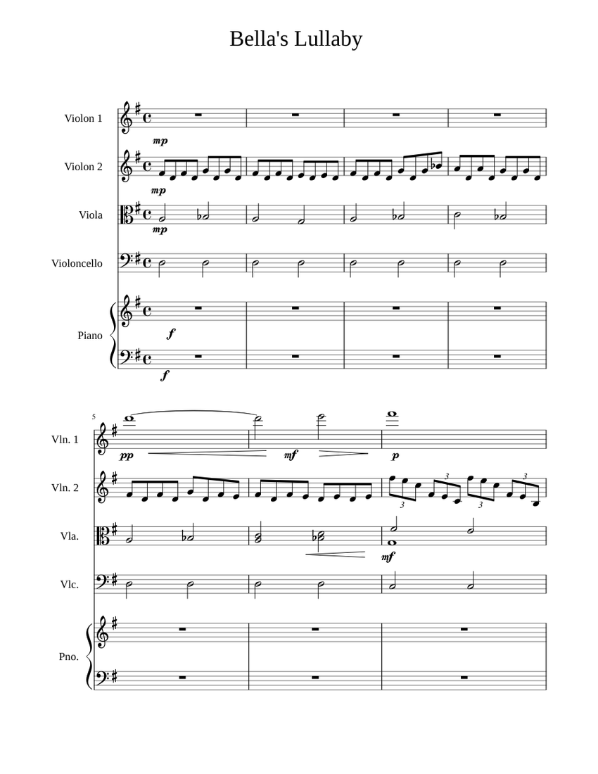 Bella s Lullaby 1 Sheet music for Organ, Tambourine, Mezzo Soprano