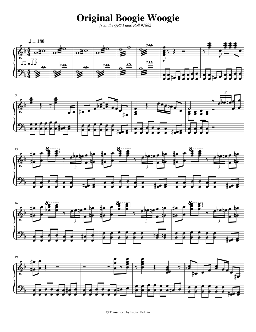 Original Boogie Woogie sheet music for Piano download free in PDF or MIDI