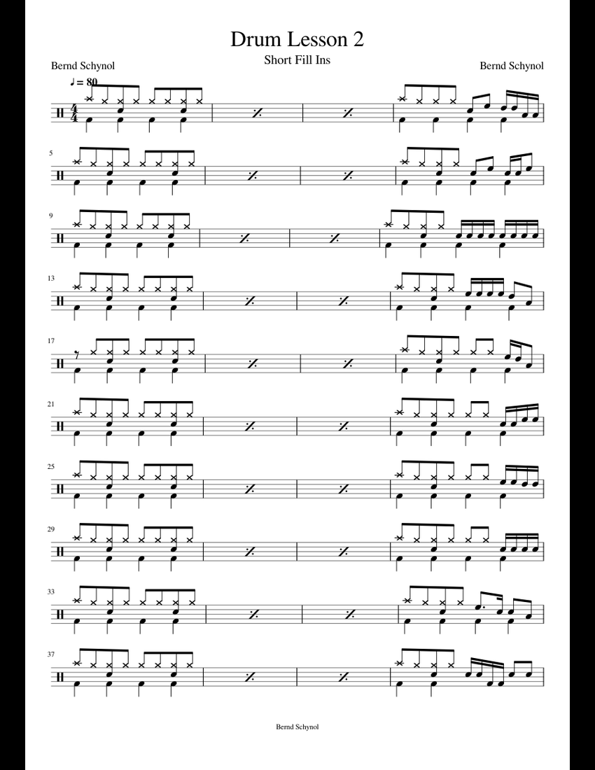 Drum notes for beginners pdf image