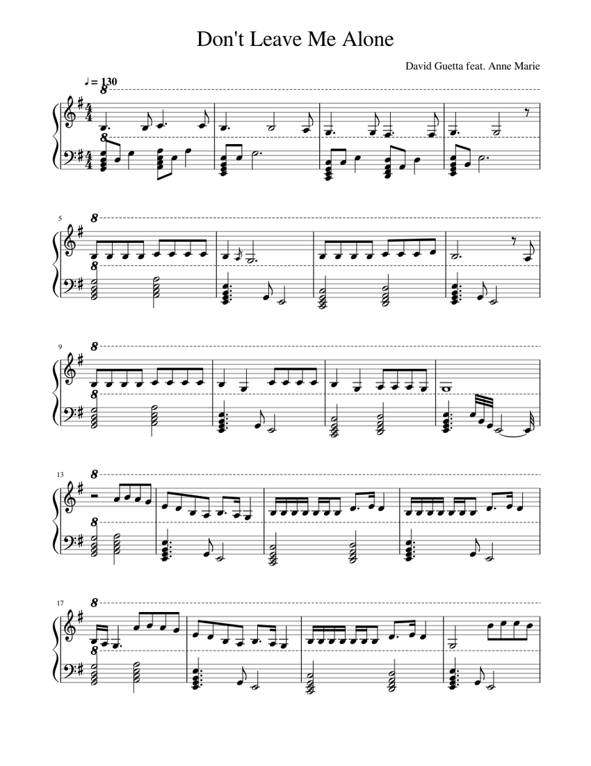 Don't Leave Me Alone Sheet music for Piano Download free