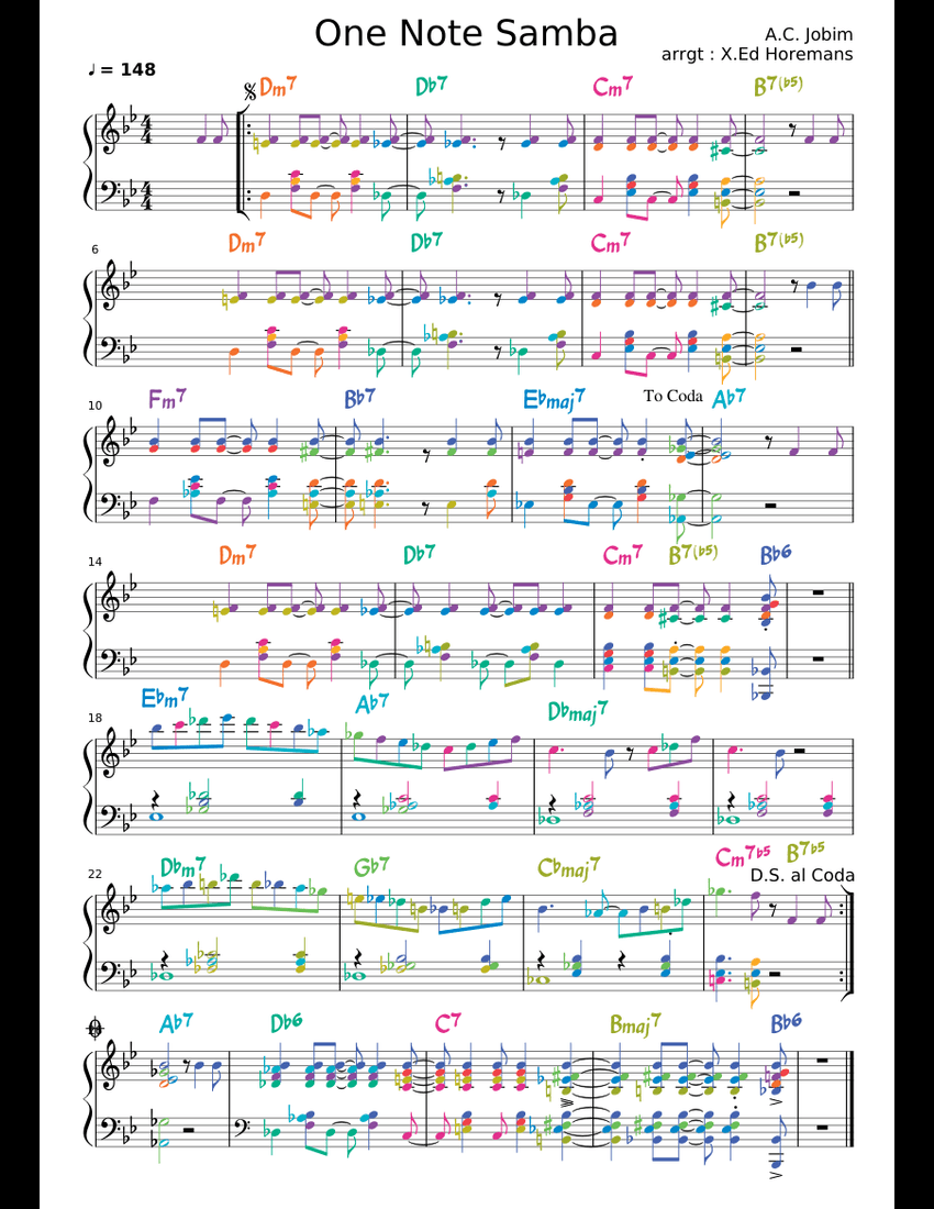 One Note Samba Sheet Music: One Note Samba Jerry Nowak – ITOC