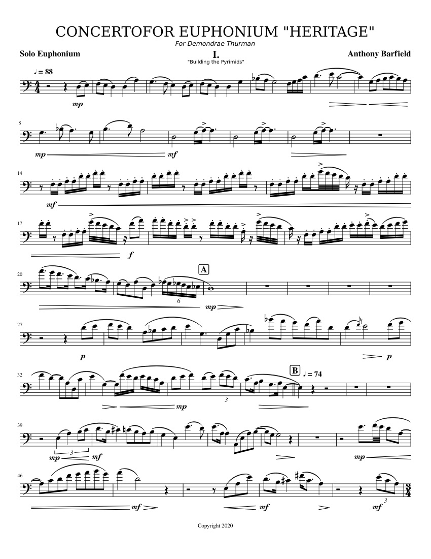 Concerto for Euphonium "Heritage" Sheet music for Euphonium (Solo