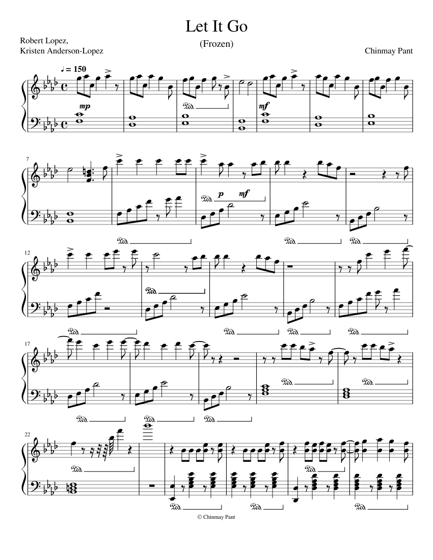 Let It Go (Frozen) sheet music for Piano download free in PDF or MIDI