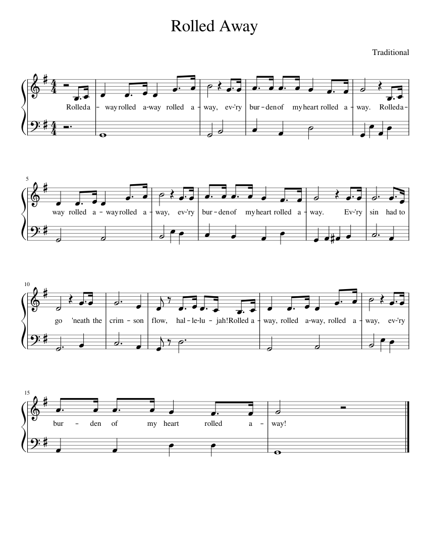 Rolled Away Sheet music for Piano (Solo) | Musescore.com