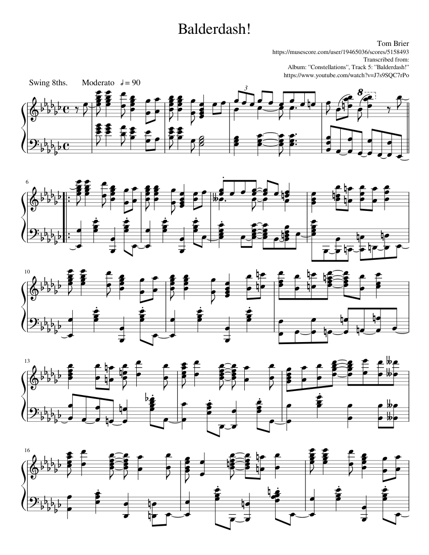 Balderdash! sheet music for Piano download free in PDF or MIDI