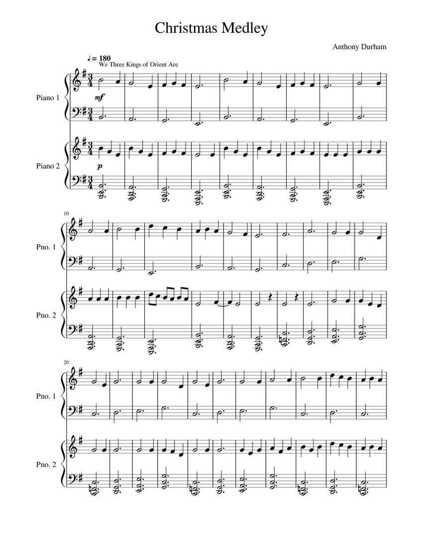 Christmas Medley Sheet music for Piano | Download free in PDF or MIDI