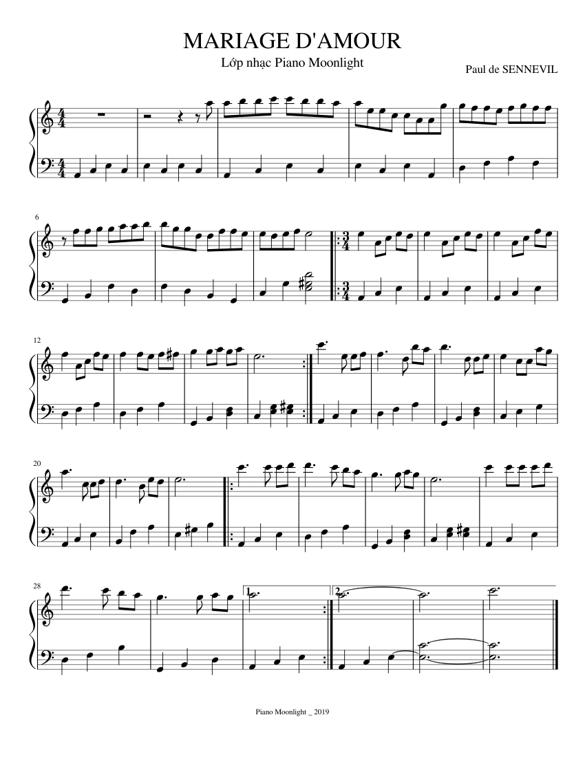 MARIAGE D'AMOUR Sheet music for Piano (Solo) | Musescore.com