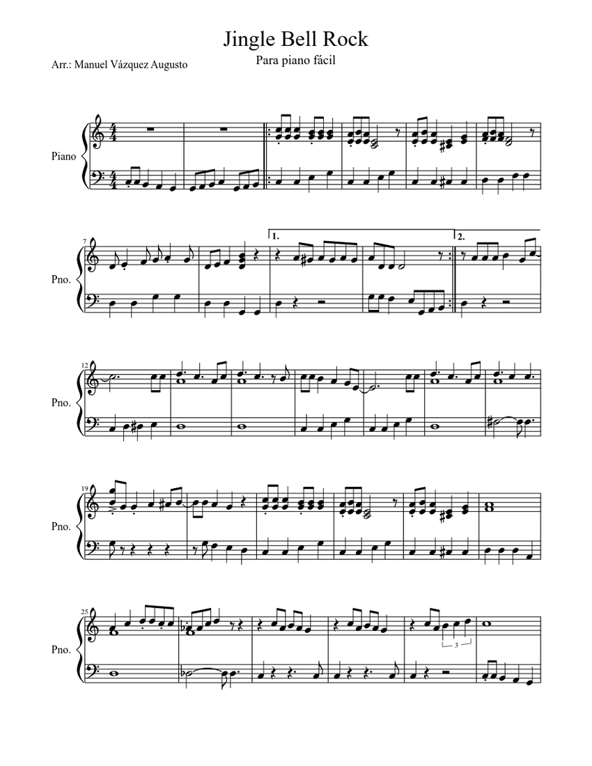 Jingle Bell Rock Sheet music for Piano (Solo) | Musescore.com