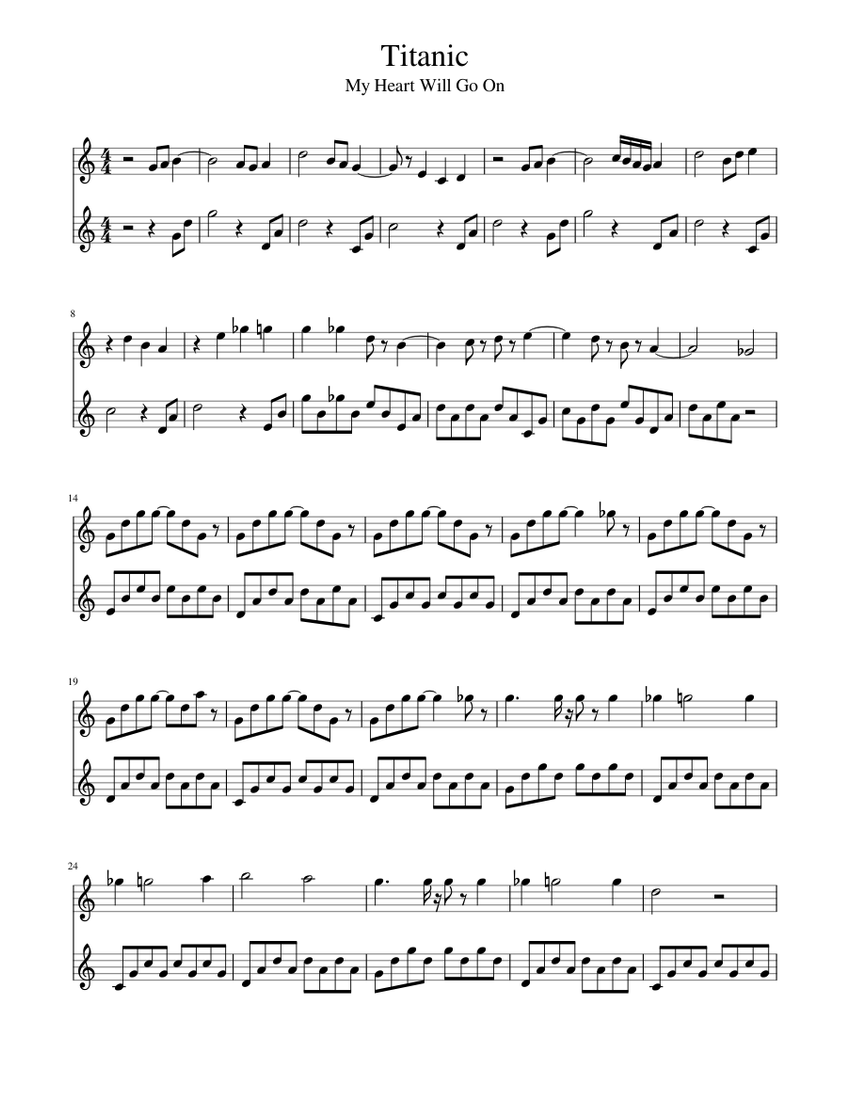 Titanic Sheet music for Piano (Piano Duo) | Musescore.com